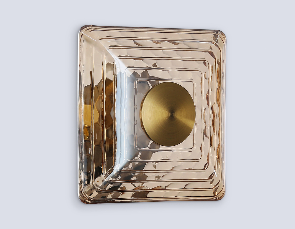 Светильник настенный LH31035 BS/TI латунь/янтарь 6W 3000K 150*150*85