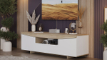 Тумба под телевизор напольная Белый Ясень/Дуб Сонома 160х45х48 см