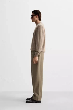 ZARA СВИТЕР ИЗ 100% КАШЕМИРА, БЕЖЕВЫЙ С МЕЛАНЖЕВЫМ ЭФФЕКТОМ