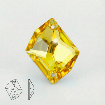 Стразы пришивные из стекла, цвет Citrine, форма Cosmic