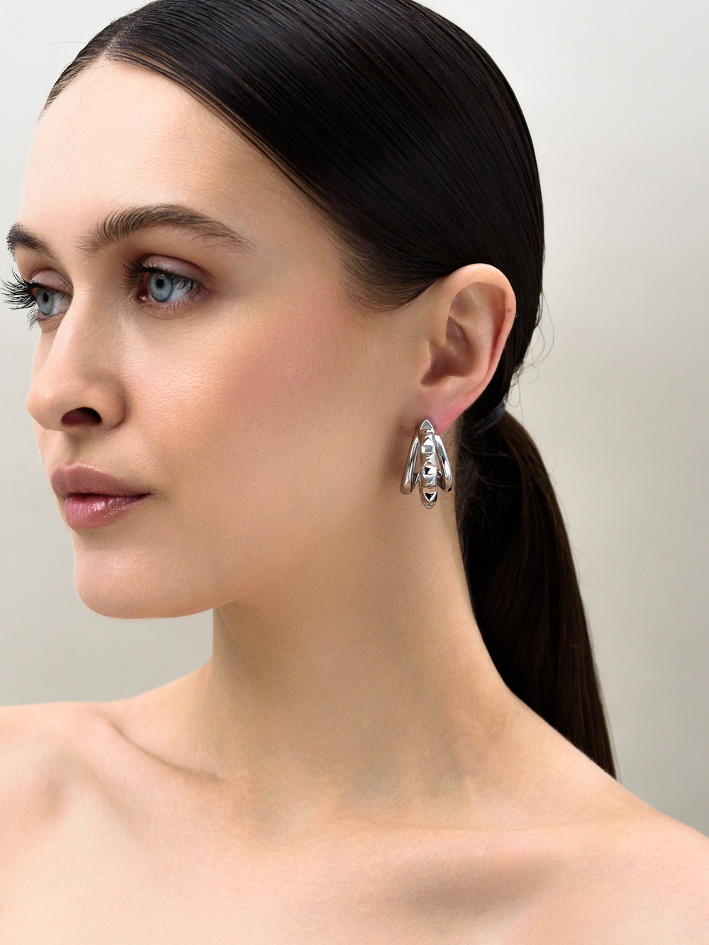 Серьги "Triple thorns" Silver