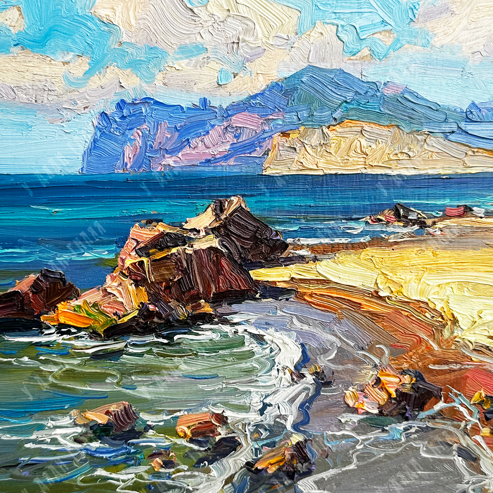 Поздеев И. А. (р. 1969) Крымский берег. Картон, масло. Крым, 2020 г.