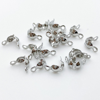 Каллоты, цвет серебро (родий), размер 7*4 мм, цена за 10 шт