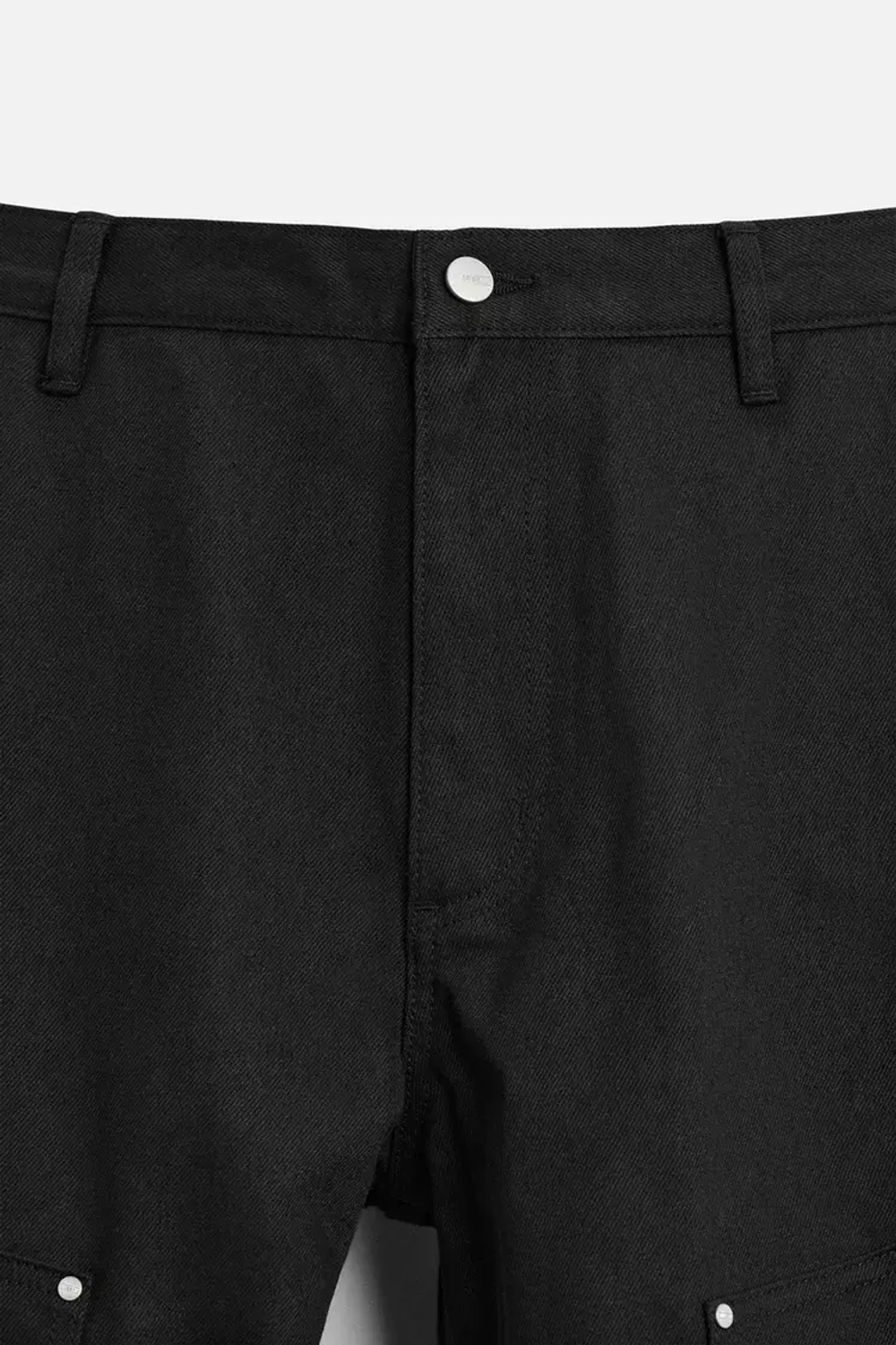 ZARA БРЮКИ КАРГО ОВЕРСАЙЗ С КАРМАНОМ, ЧЕРНЫЙ