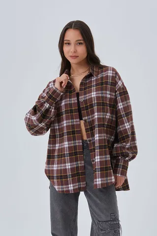 Рубашка из фланели шоколадного цвета