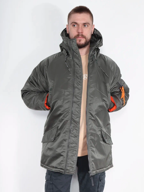 Куртка Аляска демисезонная Husky City Nord Storm (т.серая - r.grey/orange)