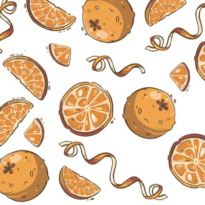 Set of fresh whole, half, cut slice and leaves orange fruit isolated