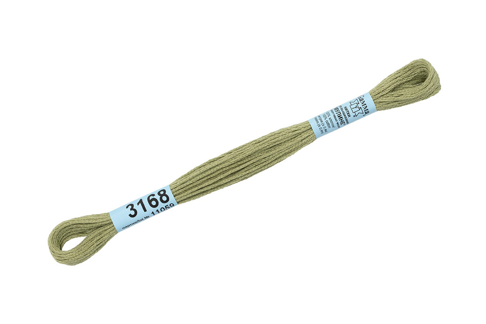 Мулине "Gamma", 100% хлопок , 8 м, №3168