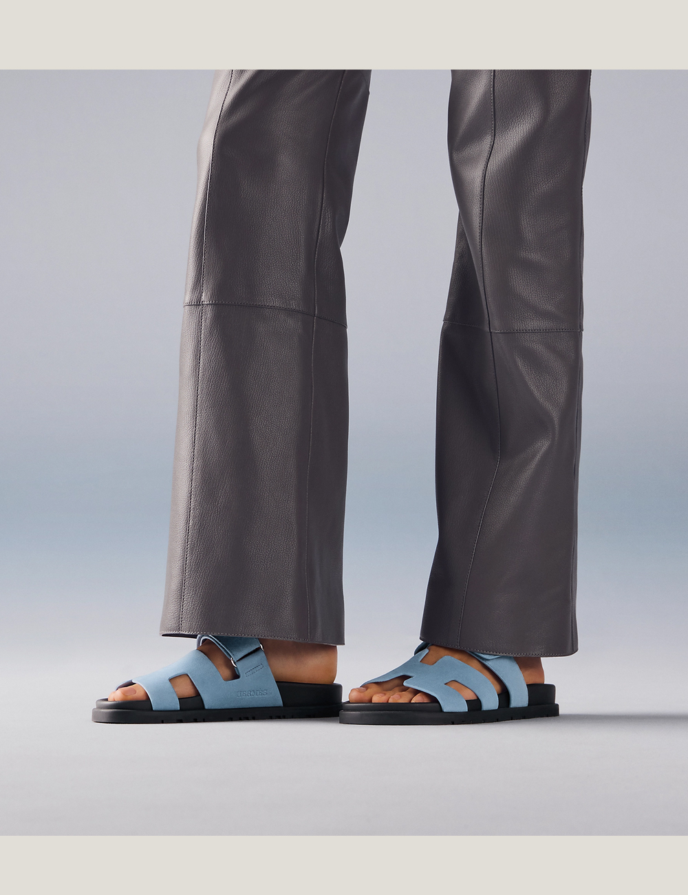 Hermes Chypre Sandal W "Bleu Jean"