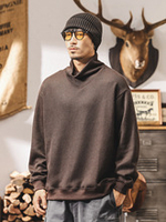 Толстовка Американская ретро с высоким воротником для защиты шеи для мужчин, модный бренд весны и осени, теплая свободная базовая рубашка, повседневный мужской топ.