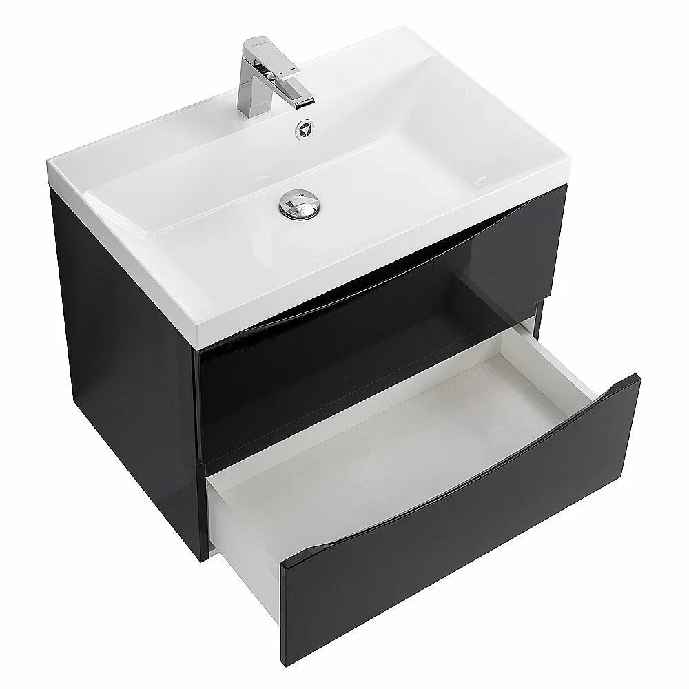 Тумба с раковиной Belbagno MARINO 60 подвесная Nero Lucido