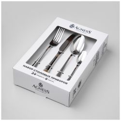 НАБОР СТОЛОВЫХ ПРИБОРОВ SOLE AGNESS 24 ПР., СТАЛЬ 18/0