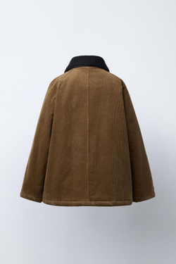 ZARA Х BENSIMON ® КУРТКА ИЗ МИКРОВЕЛЬВЕТА, КОРИЧНЕВЫЙ