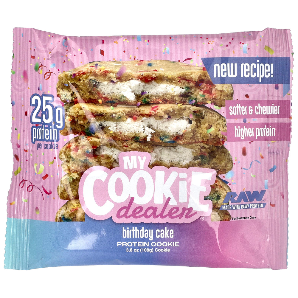 My Cookie Dealer Protein, протеиновое печенье, со вкусом праздничного торта, 12 шт. по 108 г (3,8 унции)