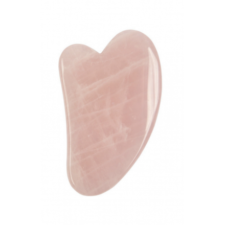 Скребок гуаша для массажа- Сердце Mini (розовый кварц, 7 см)