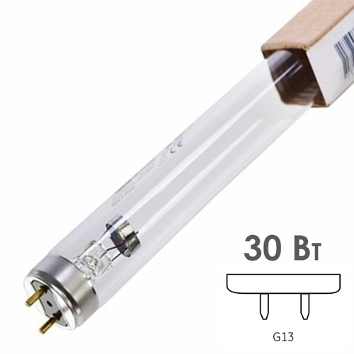 Лампа бактерицидная UVC G30 T8 30W G13 L895mm специальная безозоновая TDM SQ0355-0038