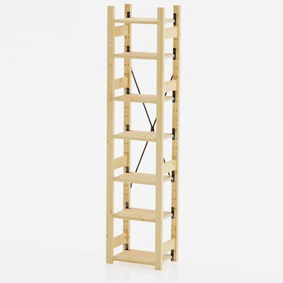 Стеллаж деревянный напольный с 7 полками Икеа ИВАР IVAR 179х48х30 см, узкий стеллаж для хранения книг и игрушек, для цветов на балкон из массива сосны