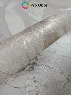 Gomel-FOX Обои флизелиновые метровые Chloe, вспененный винил серый с розовым оттенком цветы, в спальню, в прихожую, в кухню, длина 10м ширина 1.06м