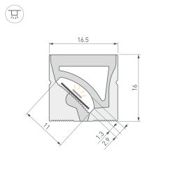 Силиконовый профиль WPH-FLEX-1616-TWIST-S11-10m WHITE (Arlight, Силикон) 059570