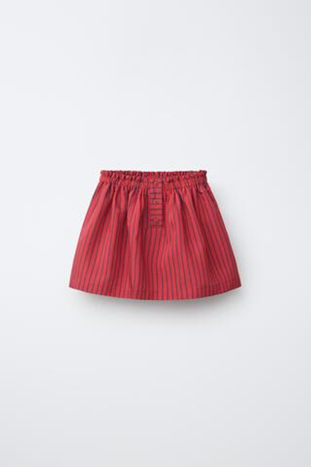 ZARA ЮБКА-ШОРТЫ ИЗ МОДАЛА В ПОЛОСКУ, КРАСНЫЙ