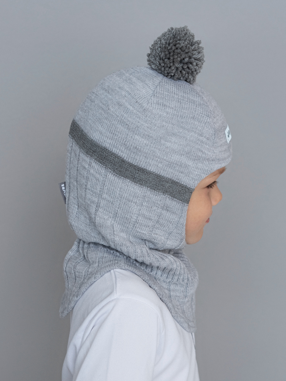 Шлем зимний вязаный (Сталь) ЧИП