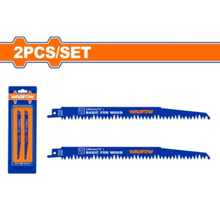 Пильные полотна по дереву для сабельной пилы WADFOW WJT1531L 240 мм 2 шт