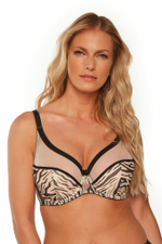 Бюстгальтер Alia с шитыми чашками и анималистическим принтом (Размер: 85G) (Цвет: черный с бежевым)