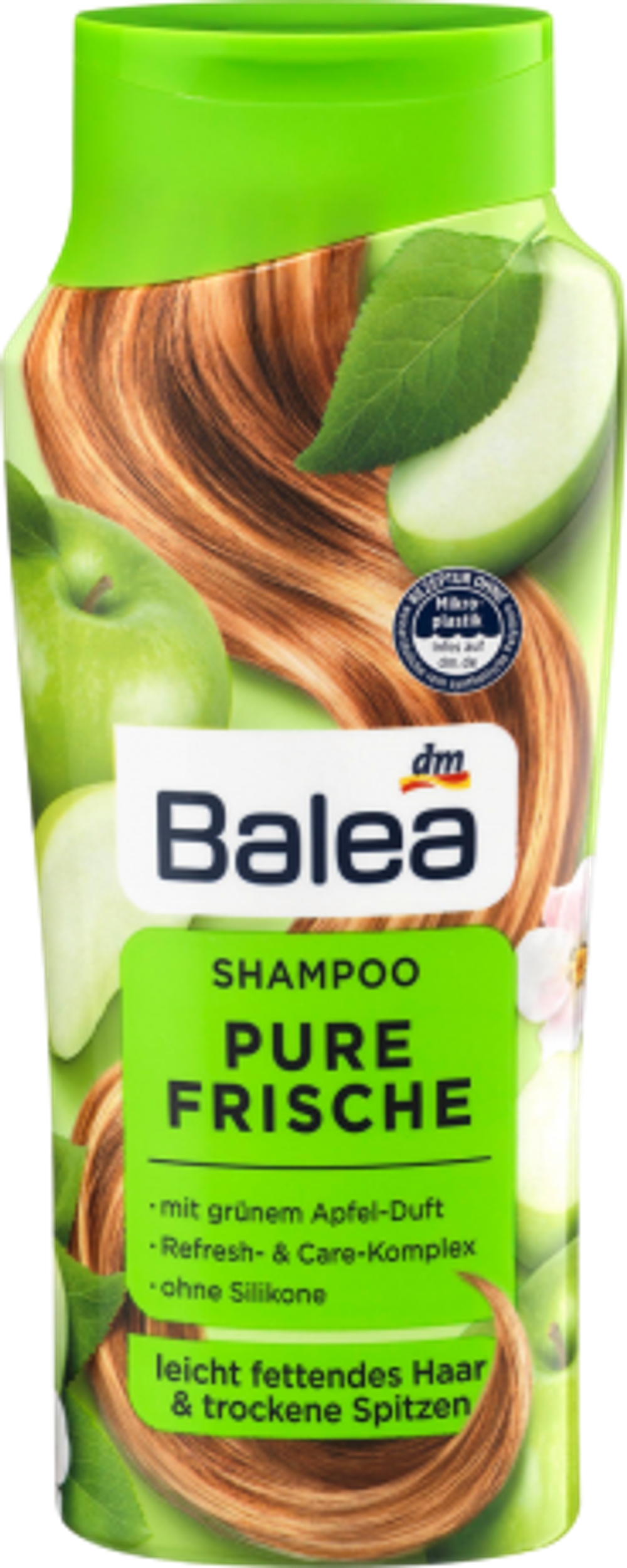 Balea Шампунь для волос Pure Frische, с освежающим зелёным яблоком, для жирных волос, 300 мл