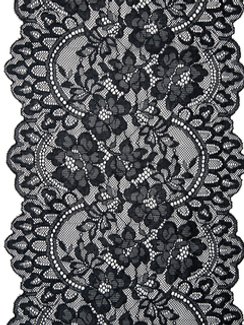 03-275 ОПТ Кружево эластичное 22,5 см, черный