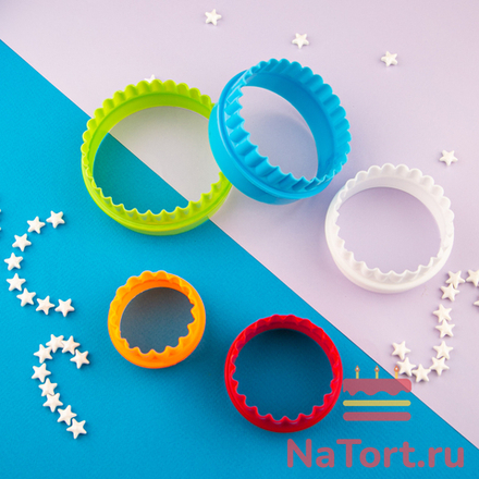 Набор форм для печенья «Круг/Волна», 5 шт