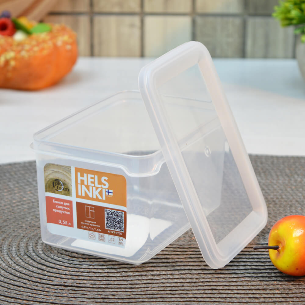 Банка для сыпучих продуктов 0,55л "Helsinki", натуральный