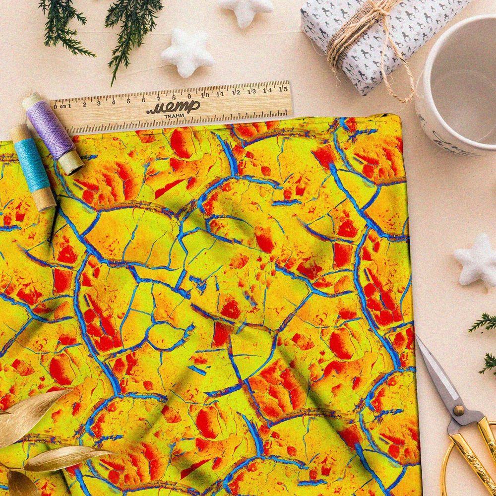Ткань барби потрескавшаяся горячая земля