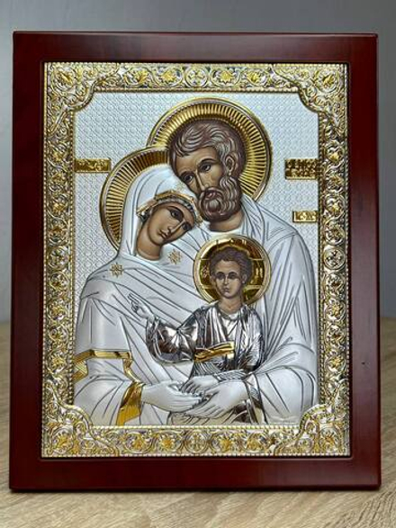Св. Семейство, икона прямоугольная с рамкой, красное дерево 185х235