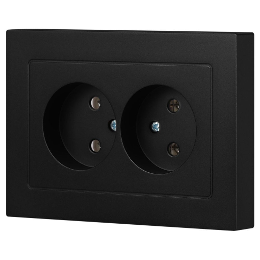 Розетка Intro Accent 6-204-05 двойная 2х2P 16А-250В IP20 СУ AL/CU антрацит