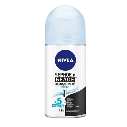 Дезодорант-антиперспирант Nivea Черное и Белое невидимый Pure 50 мл