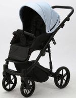 Детская коляска Adamex Mobi Deluxe 3 в 1 M-SD03 (ГОЛУБАЯ+ГОЛУБАЯ ПЕРЛ.КОЖА)