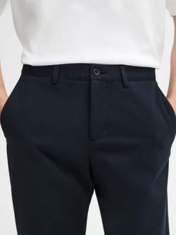 Massimo Dutti Зауженные брюки из смесового хлопка, темно-синий