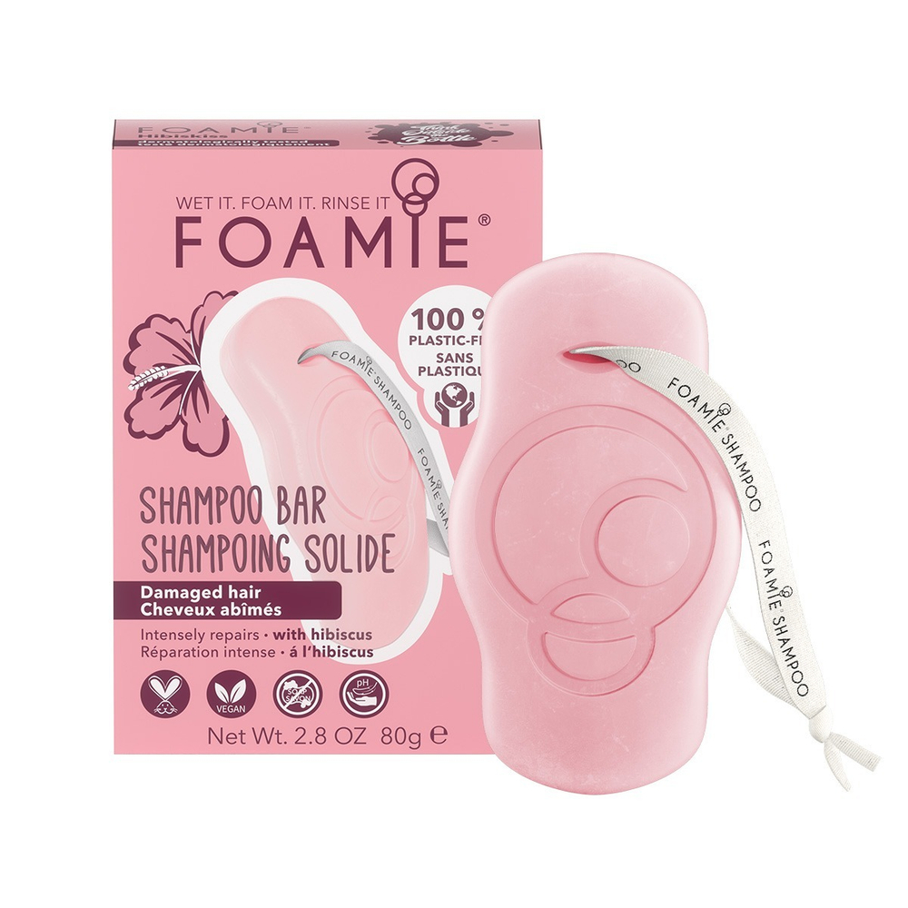 Твердый шампунь для поврежденных волос FOAMIE Hibiscus 80 гр