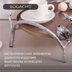 Фруктовница-конфетница Терра (поднос) Античное серебро Шоколадный