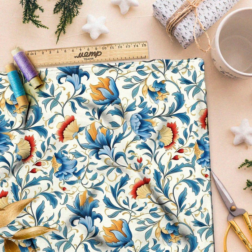 Ткань премиум шифон сказочный орнамент