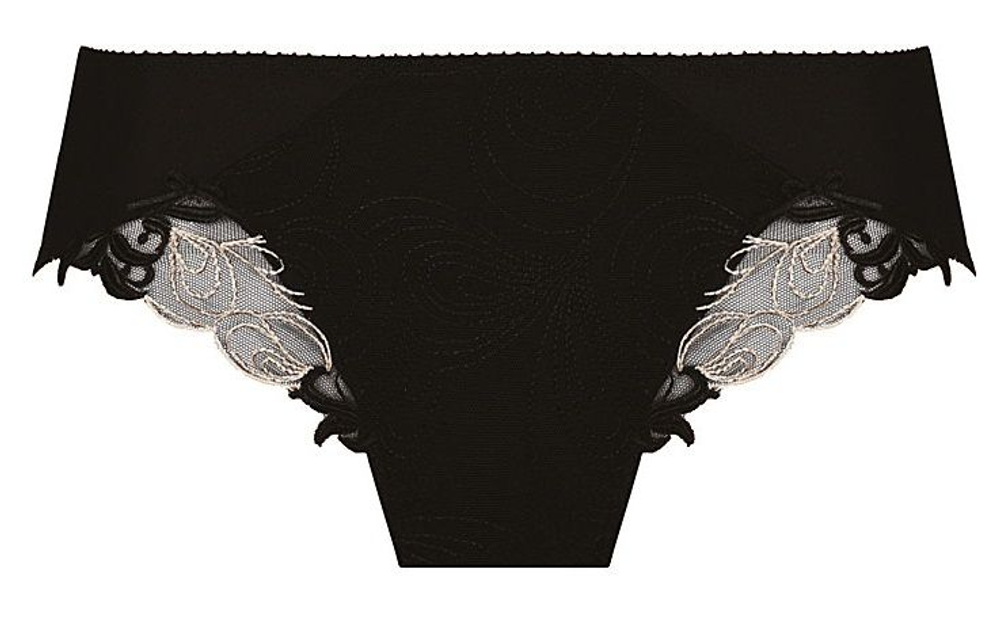 Трусы-макси Tosca с вышитыми вставками (Размер: 48) (Цвет: черный)