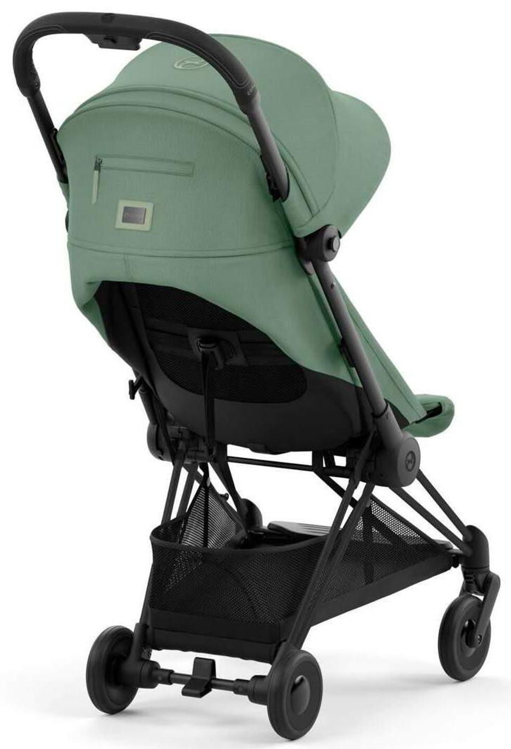 Коляска Cybex Coya Matt Black Frame Aton B2 i-Size Steel Grey Leaf Green с дождевиком и бампером