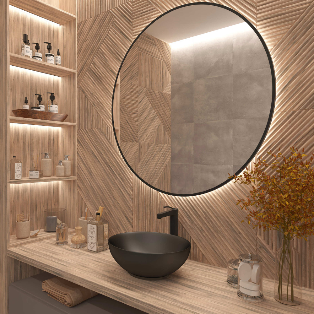 Умывальник накладной A433BM черный матовый овальный без перелива (515*390*145 мм)