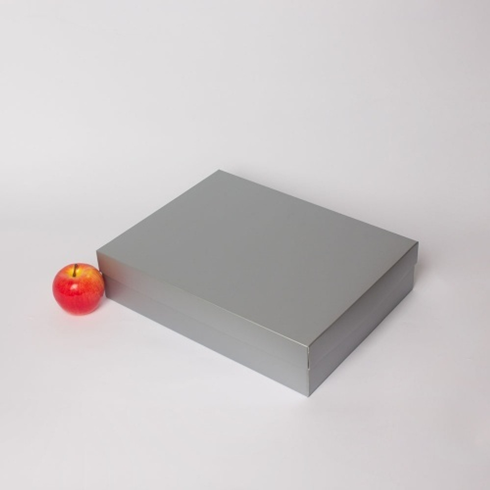 Коробка крышка-дно 40x9x30, серебро, картон