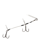 Стингер с пружиной и двумя тройниками Westin Pro Shallow Rig Double 1x7 40,8kg 12cm #1/0 (в упаковке 2 штуки)