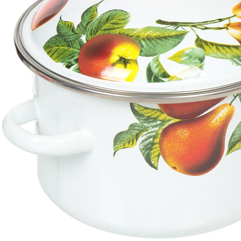 Кастрюля сталь, эмал, 3 л, с крыш, Сиб товары, Дары лета, 3MD181M, индукц