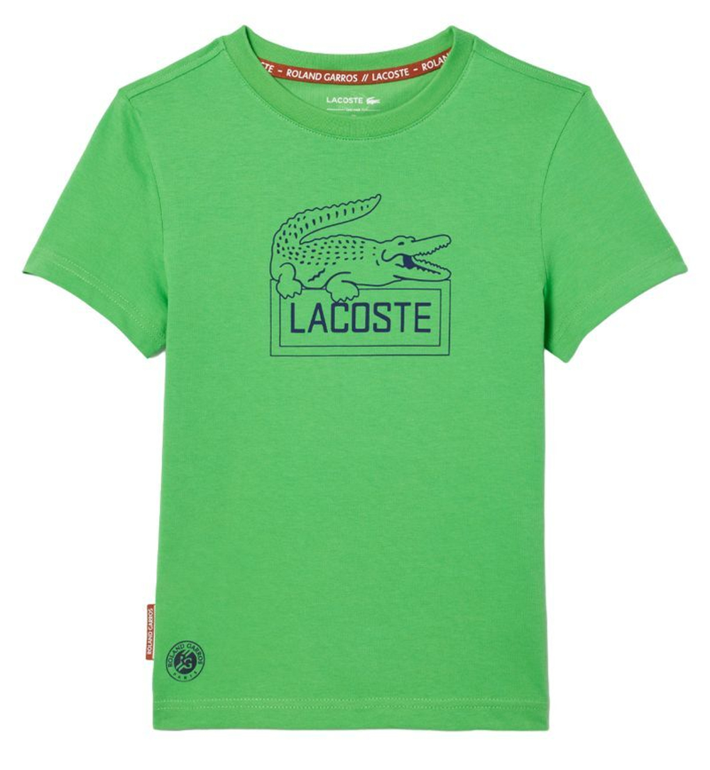 Футболка для мальчика теннисная Lacoste Ultra-Dry Sport Roland Garros Edition Tennis T-Shirt - green