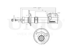 Амортизатор газовый передней подвески левый UNIO SAB-10362