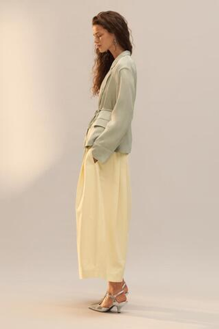 ZARA БЛЕЙЗЕР ИЗ СМЕСОВОЙ ВИСКОЗЫ - LİMİTED EDİTİON, ЦВЕТ МОРСКОЙ ВОЛНЫ