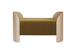 Банкетка Lagom 2 120 см (янтарный FiberGuard, натуральный дуб)